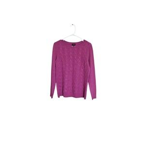 Women's Tablots Pure Cashmere Purple Sweater Medium